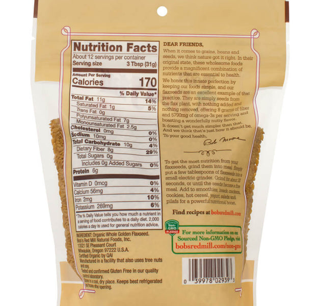 BRM GF Organic Flaxseeds Golden 13 OZS