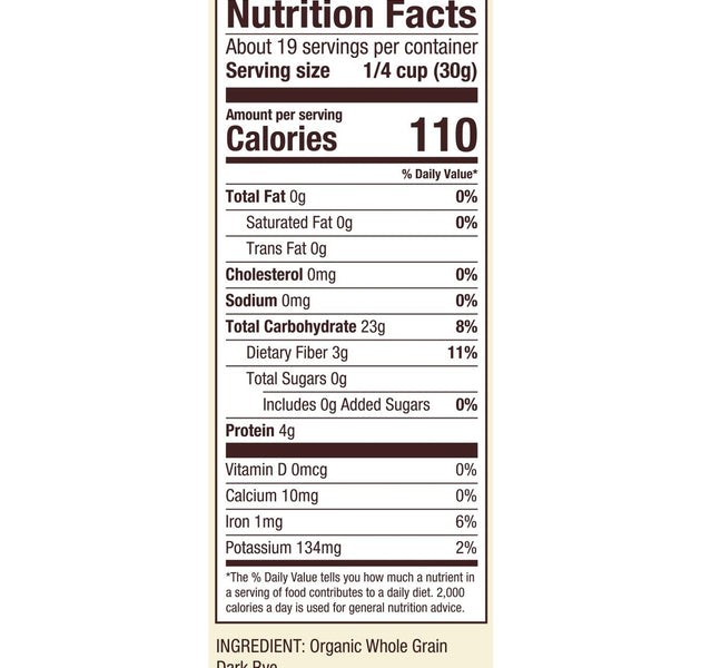 BRM Organic Dark Rye Flour 20 Oz