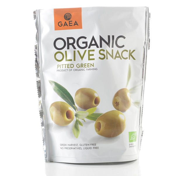 Gaea Organic Pitted Green Olives Snack 65G