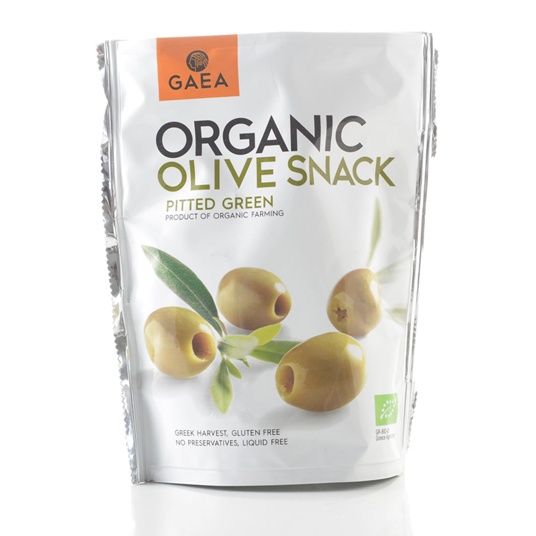 Gaea Organic Pitted Green Olives Snack 65G