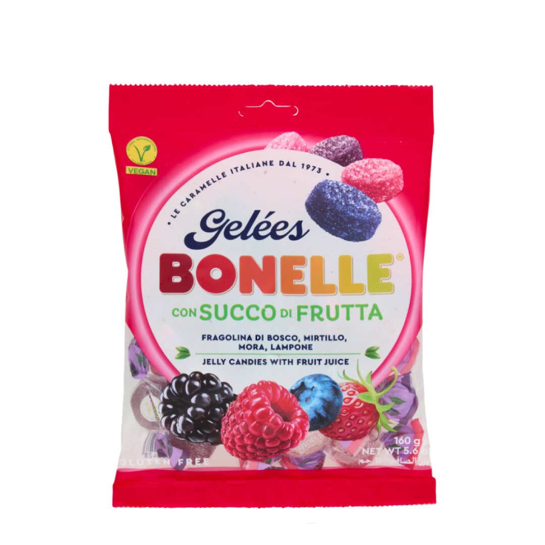 بونيل حلوي جيلي نباتية خالية من الجلوتين بنكهة التوت  160 جرام