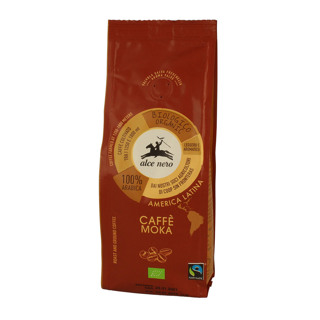 Alce Nero CF250 Organic Fairtrade 100% Arabica coffee Moka 250g