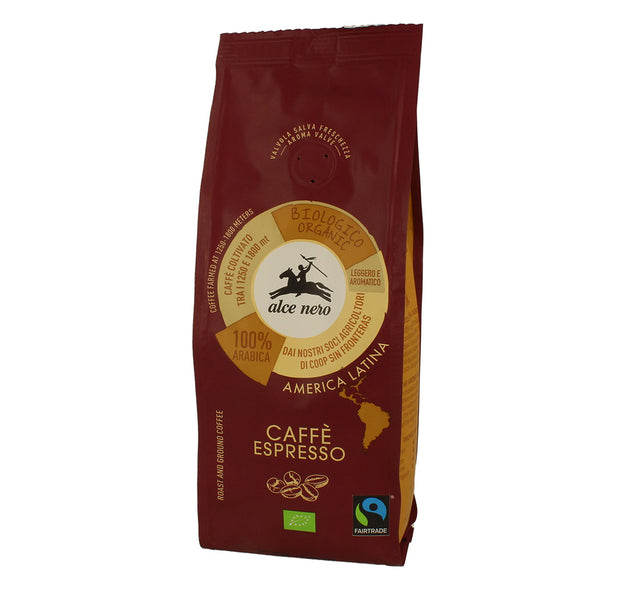 Alce Nero CF250ES Organic Fairtrade Arabica coffee Espresso 250g