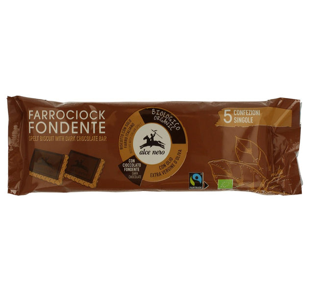 Alce Nero FCF140 Organic Spelt Biscuit with dark chocolate bar 140 g