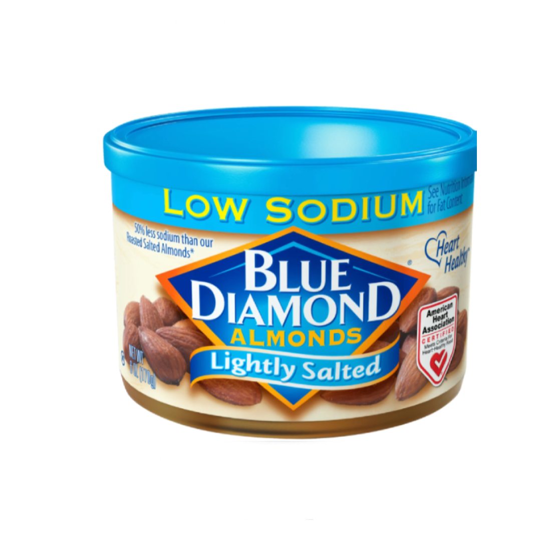 Blue Diamond Almond Lightly Salted - Low Sodium Can170g