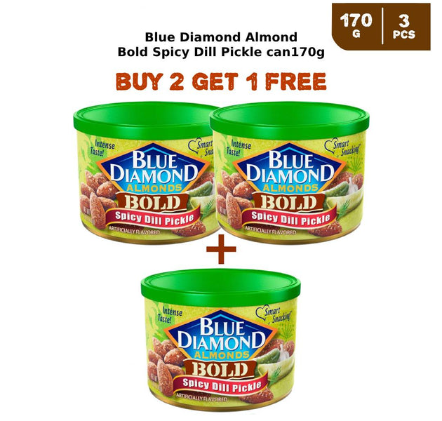 Blue Diamond Almond Bold Spicy Dill Pickle Can 170g (2 + 1 Free)