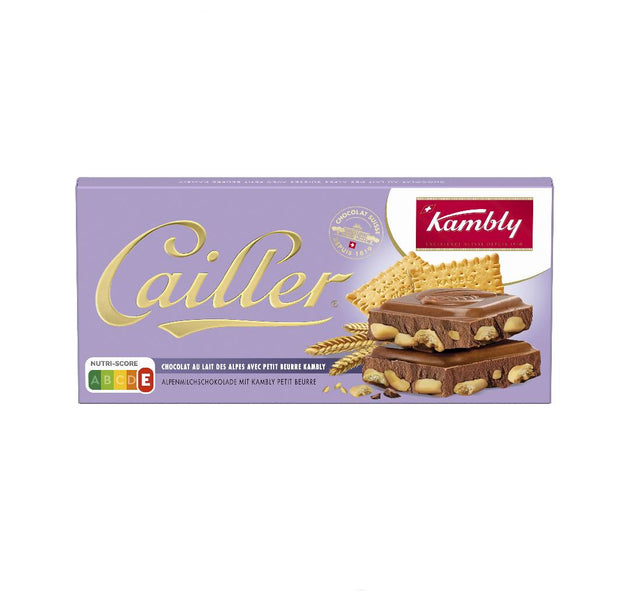 CAILLER Kambly Milk chocolate from the Swiss Alps with biscuit pieces 180g
