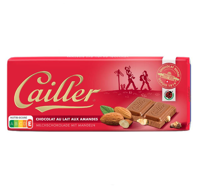 CAILLER Milk chocolate with ground almonds (16%) and crushed almonds (15%) Tab 100g
