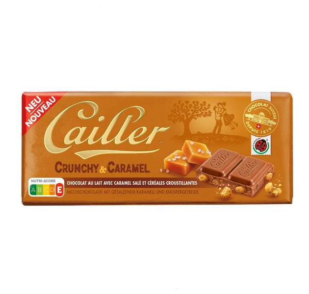 CAILLER Milk chocolate with salted caramel pieces and crispy cereals Tab 100g
