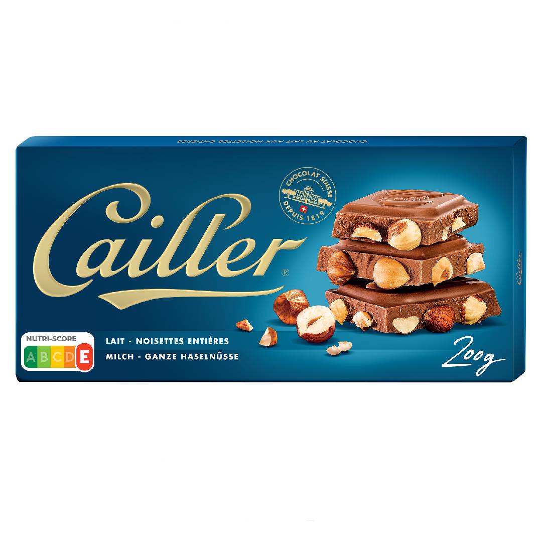 CAILLER Whole hazelnut milk chocolate Tab 200g