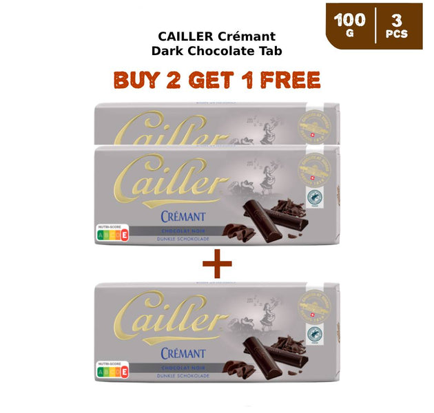 CAILLER Crémant Dark Chocolate Tab 100g (2 + 1 Free)