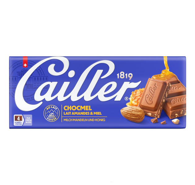 CAILLER CHOCMEL Almonds and honey milk chocolate Tab 100g