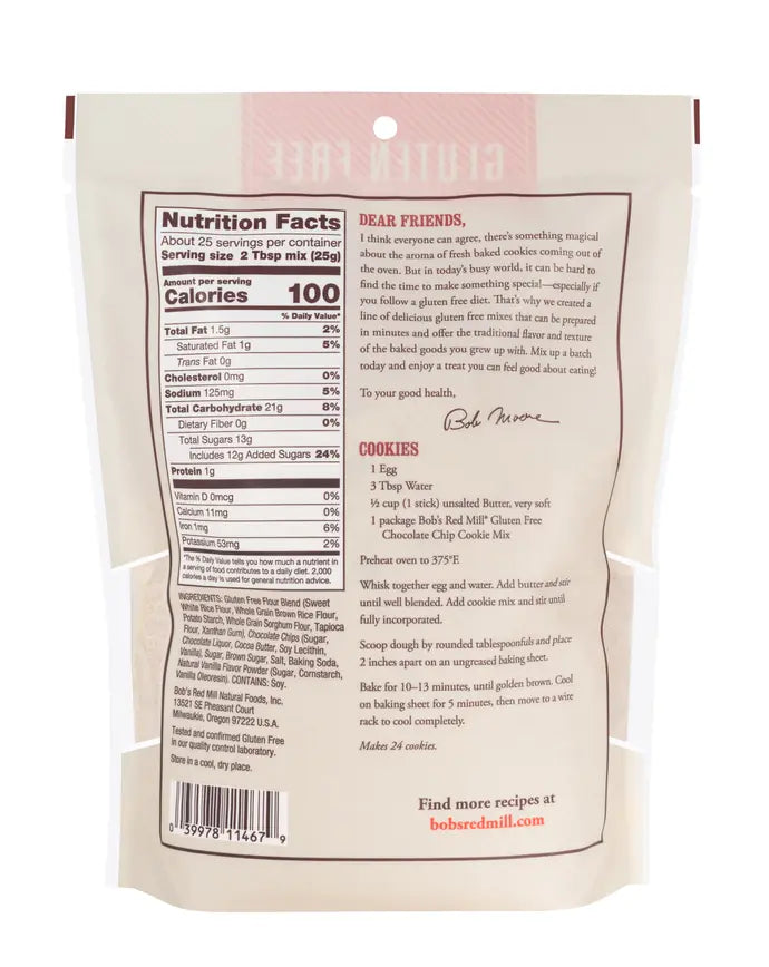 BRM GF Chocolate Chip Cookie Mix 22 OZS