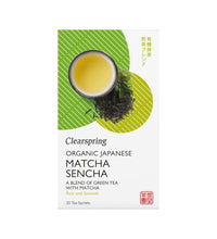 Clear Spring Organic Japanese Matcha Sencha TB Box 20bags 36g