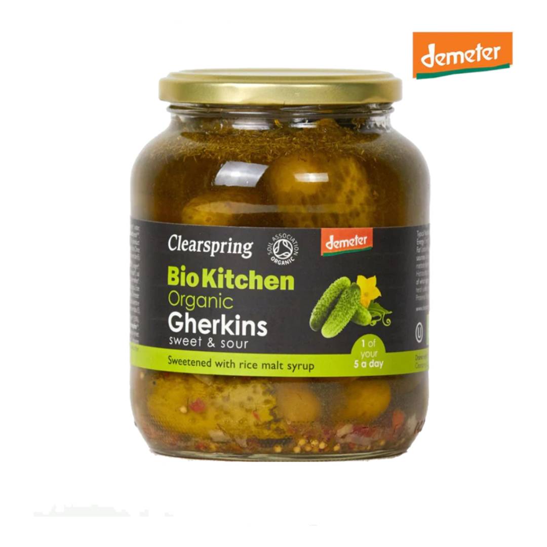 Clear Spring Demeter Organic Gherkins (Sweet & Sour) 680g