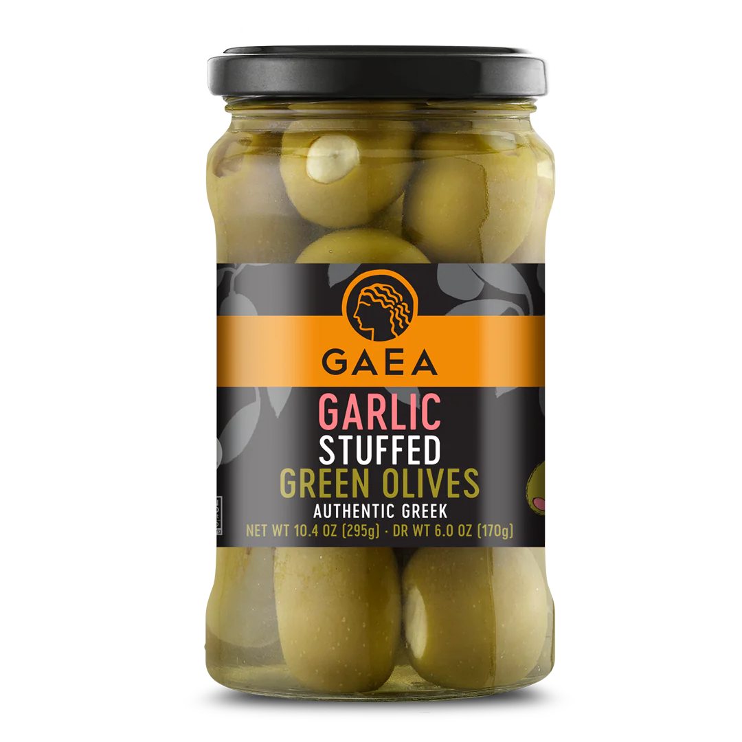 Gaea Organic Green Olives With Garlic 295G