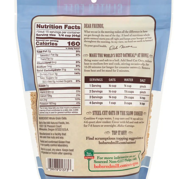 BRM GF Steel Cut Oats 24 OZS