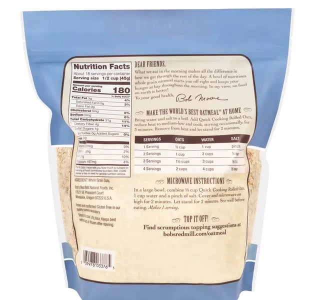 BRM GF Rolled Oats Quick 28 OZS