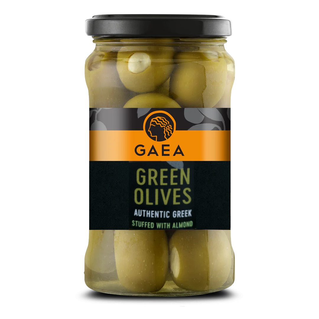 GAEA Organic green Olives With Almond 295g
