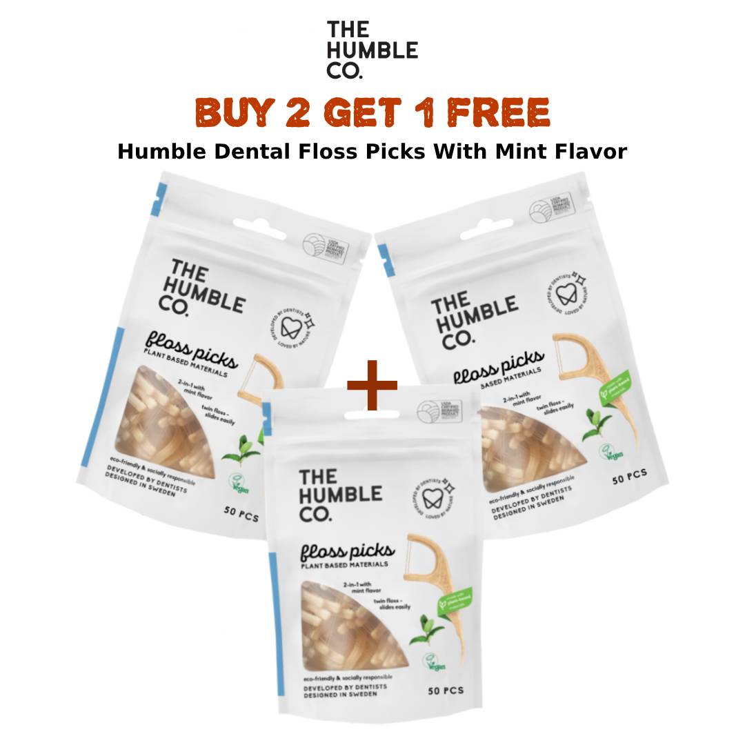 Humble Dental Floss Picks With Mint Flavor Packet (2 + 1 Free)