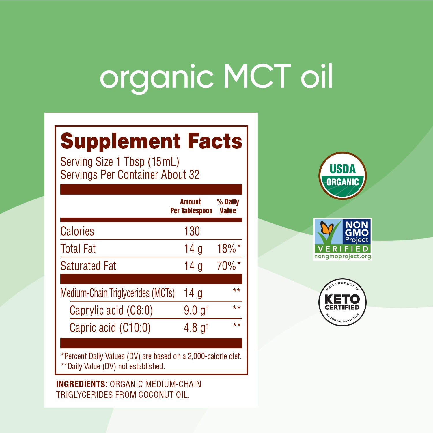 Nutiva Organic GF MCT Oil 16 Oz