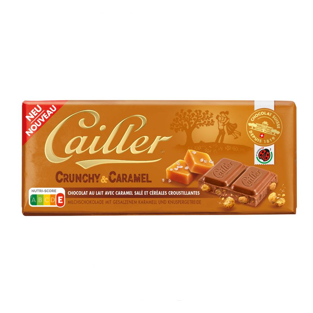 CAILLER Milk chocolate with salted caramel pieces and crispy cereals Tab 100g