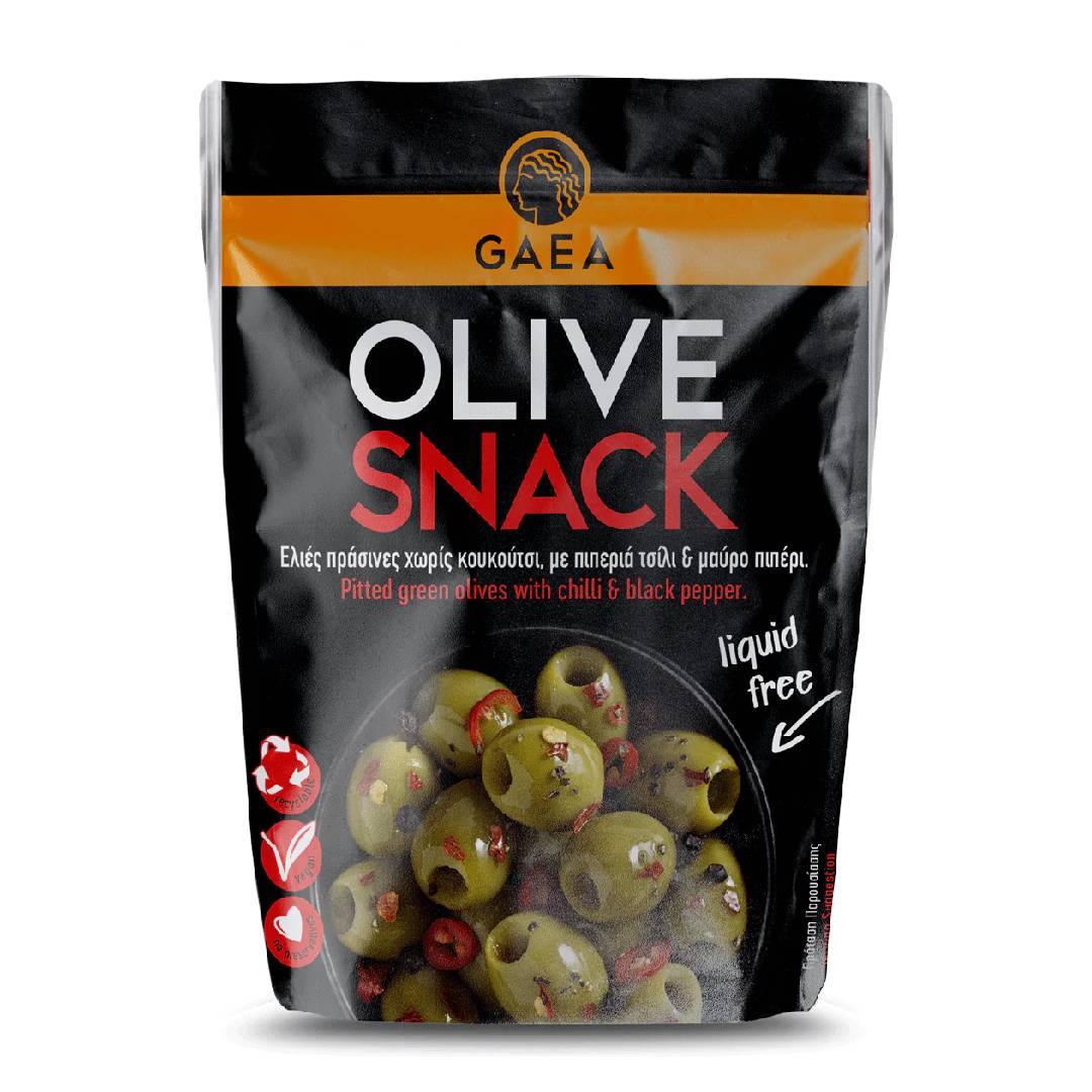 » GAEA Pitted Green Olives with Chili and Black Pepper Snack 65g (100% off)
