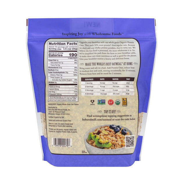 BRM Organic GF Protein Rolled Oats 32 OZ