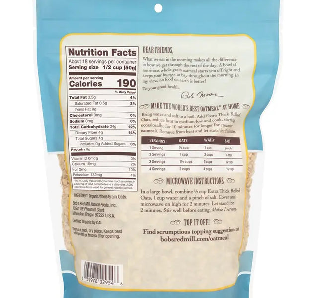 BRM Organic Oats Rolled Thick 32 OZS