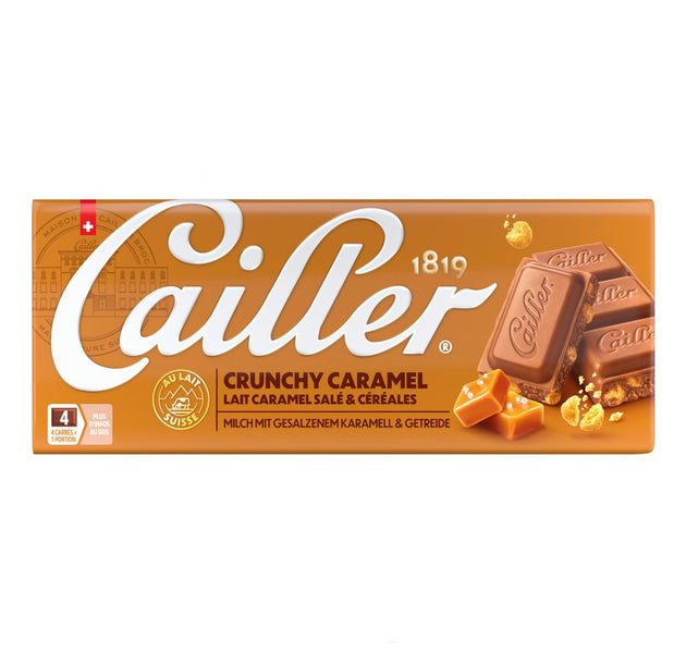 CAILLER Milk chocolate with salted caramel pieces and crispy cereals Tab 100g