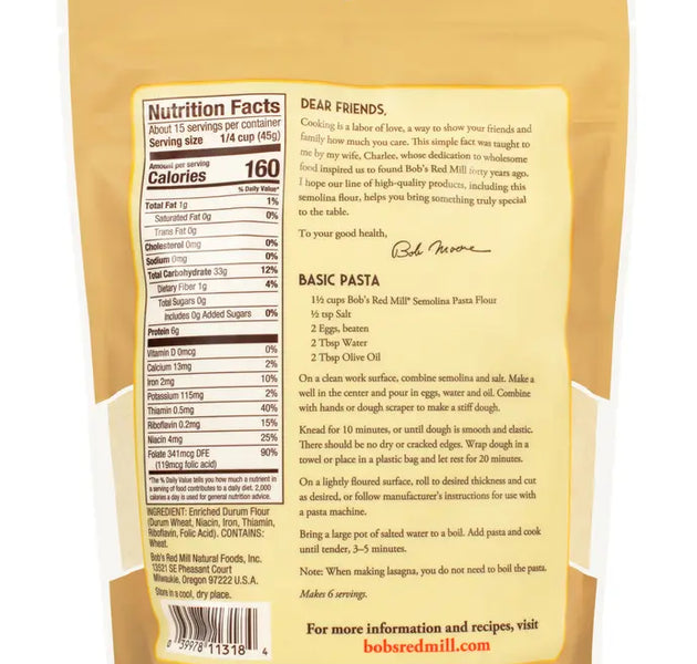 BRM Semolina Pasta Flour 24 OZS