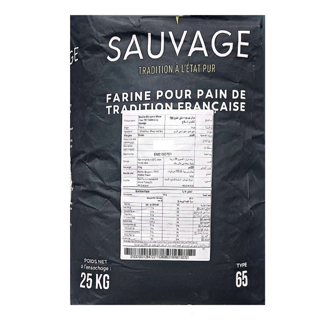 Moulins Bourgeois Wheat Flour T65 Tradition La Sauvage 25Kg