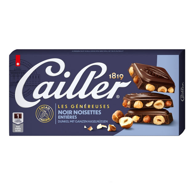 CAILLER Whole hazelnut dark chocolate Tab 200g