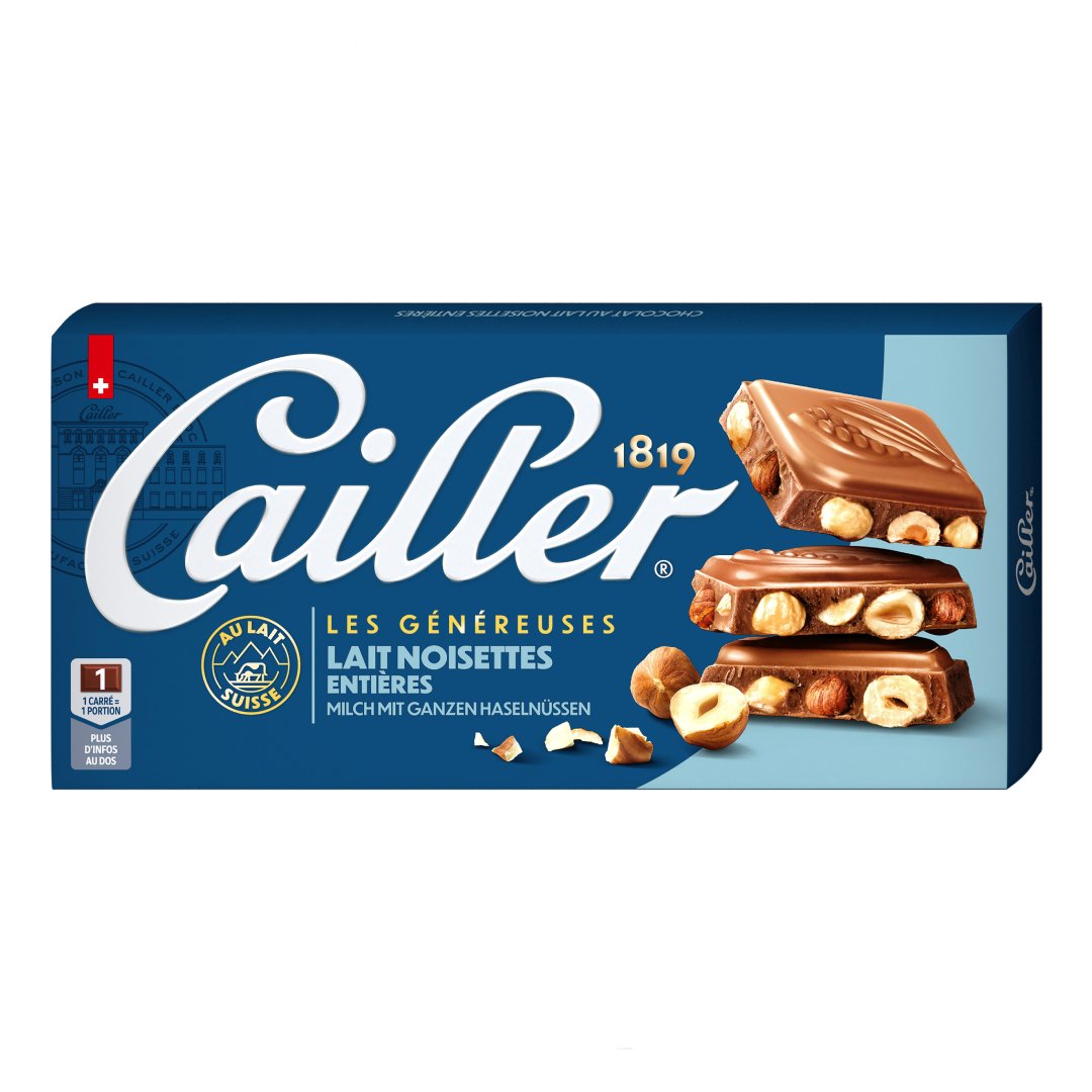 CAILLER Whole hazelnut milk chocolate Tab 200g