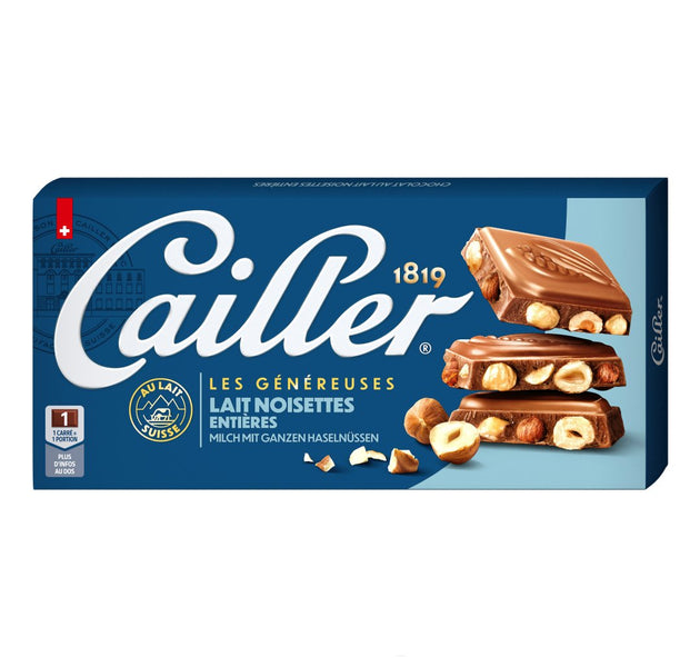 CAILLER Whole hazelnut milk chocolate Tab 200g